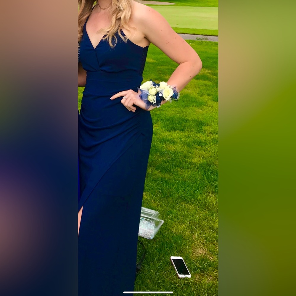 Navy blue long gown